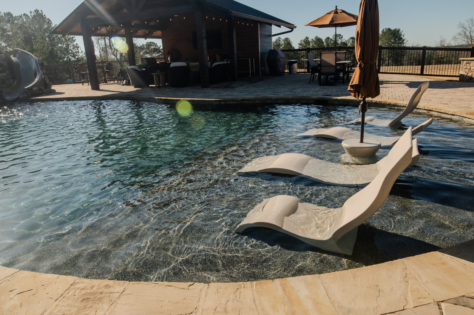 close up view of pool shelf