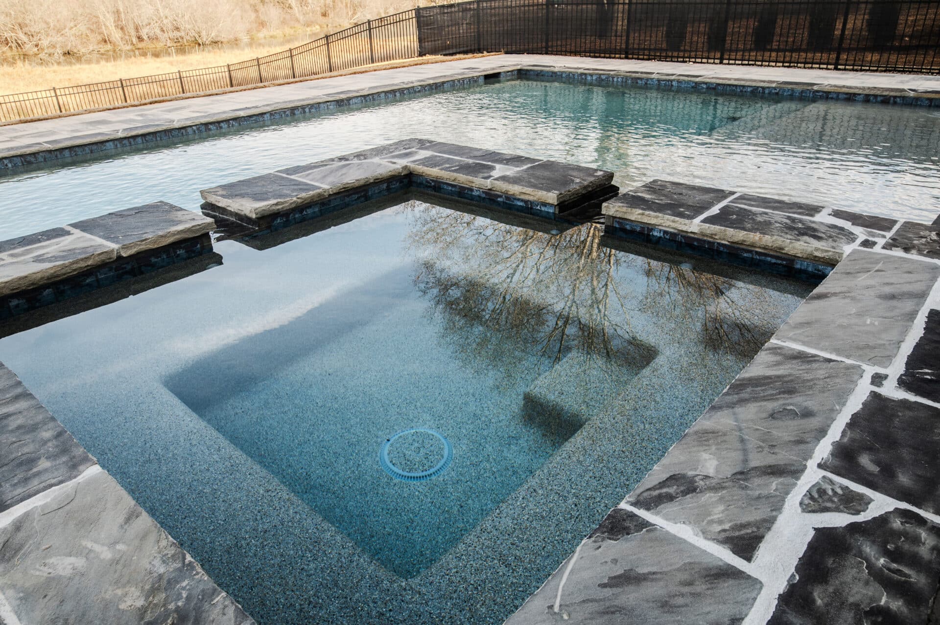 Lake Country Pools project with hot tub