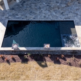 birds eye view of lake country pools project