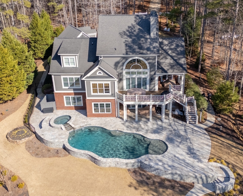 aerial view of lake country pools project