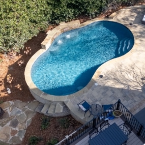 birds eye view of lake country pools project